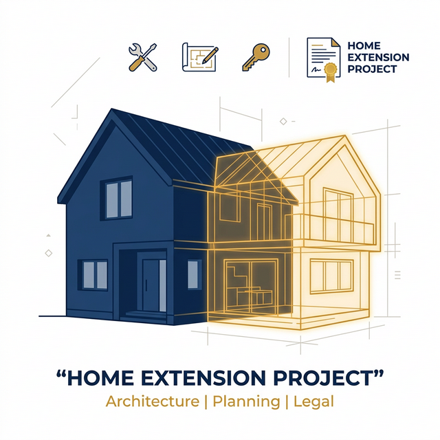 Concept architectural d'extension de maison